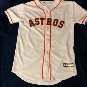 Majestic Kids Astros White Jersey with Orange Trim